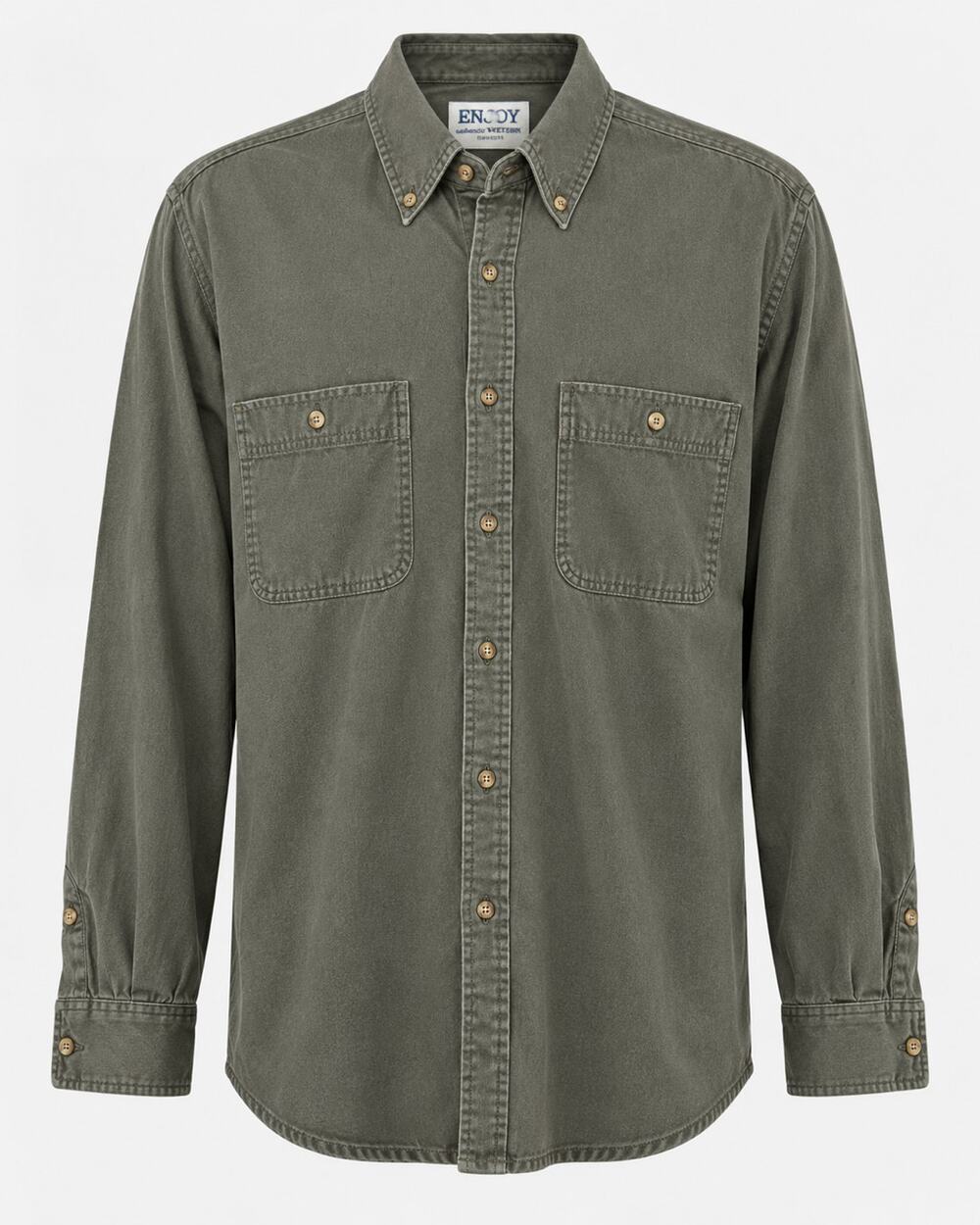 Button Front Workwear Chamois Shirt Heavy Cotton Outdoor Hunting Cherokee M